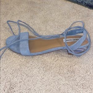 Steve Madden Clear Kitten Heel Lace Up Sandals